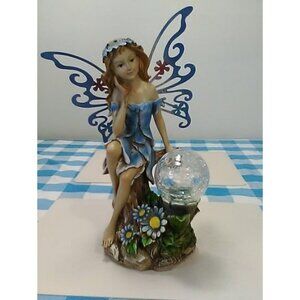 Flower Fairy Garden Decor, Garden Fairy Statues Outdoor, Solar Powered Outdoor